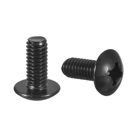 5/16-18 x 3/4" Truss Head Phillips Machine Screws, 304 Stainless Steel 18-8, Black Oxide Finish, 25 Pack