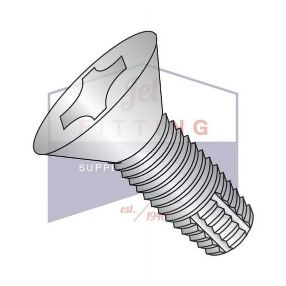 5/16-18 x 3" Type F Thread Cutting Screws | Phillips | Flat Head | 18-8 Stainless Steel (Quantity: 300)