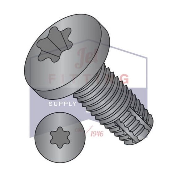 5/16-18 x 3" Type F Thread Cutting Screws | Six-Lobe (Torx) | Pan Head | Steel | Black Phosphate (Quantity: 300)