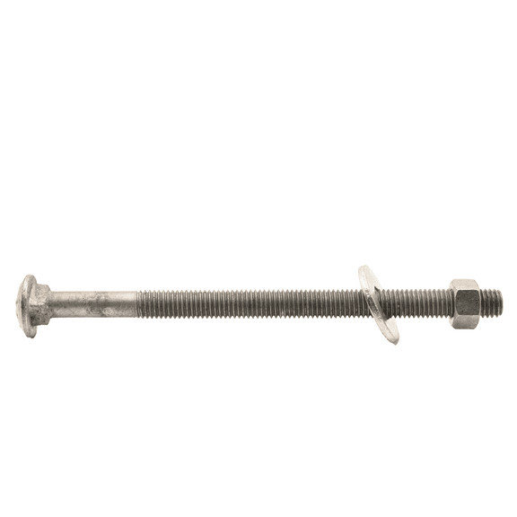 5/16"-18 x 6-1/2" Hot Dipped Galvanized Carriage Bolt w/Nuts & Flat Washers, Quantity 50 - by Fastener Depot, LLC