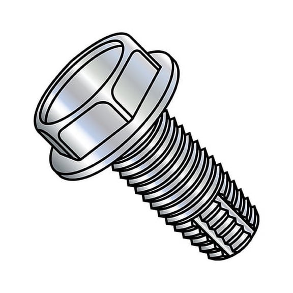 5/16-18X1 1/4 Unslotted Indented Hex Washer Thread Cutting Screw Type F Fully Threaded Zinc An (Pack Qty 1,000) BC-3120FW