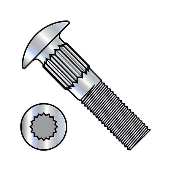 5/16-18X1 Ribbed Neck Carriage Bolt Fully Threaded Zinc (Pack Qty 1,000) BC-3116CR