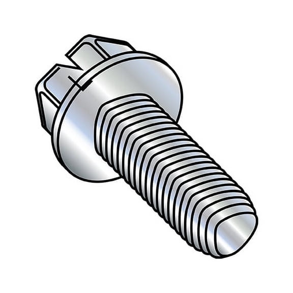 5/16-18X2 Slotted Ind Hex Wash Thread Rolling Screws Thread Roll Screw Fully Thread Zinc Wax (Pack Qty 500) BC-3132RSW