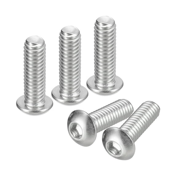 5/16-18x1" Button Head Socket Cap Screws, 20 Pack 304 Stainless Steel Screws