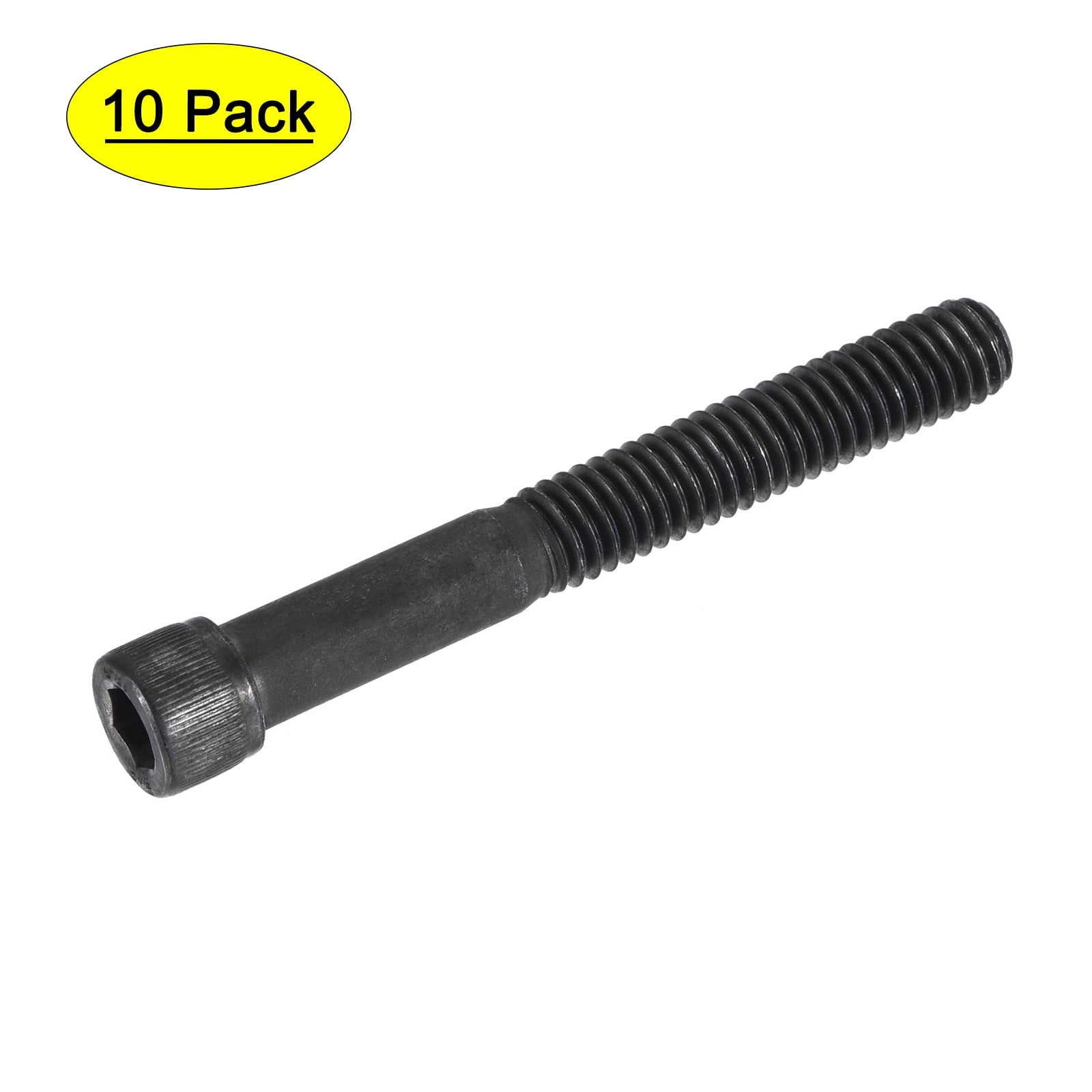 USA Made Grade 8 Bolt Set - 9/16-18x2.5" Hex Bolts, Nuts, Lock & Flat Washers, Zinc Yellow (4 Each)