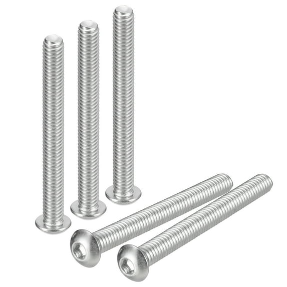 5/16-18x4" Button Head Socket Cap Screws, 5 Pack 304 Stainless Steel Screws