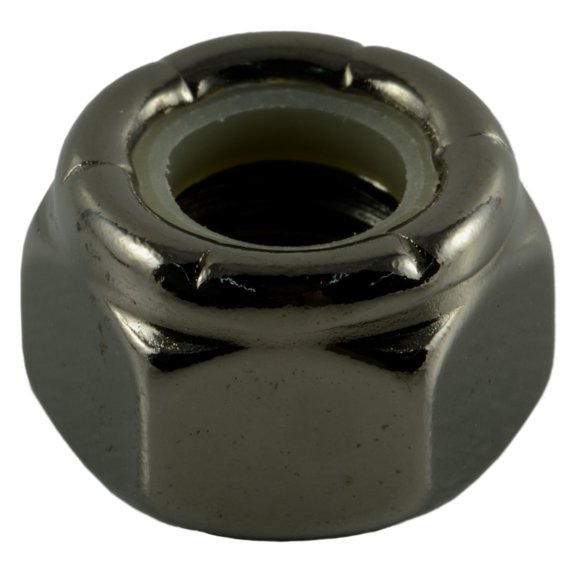 5/16"-24 Black Chrome Plated Steel Fine Thread Nylon Insert Lock Nuts (6 pcs.)