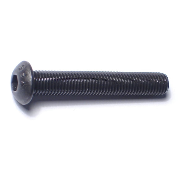 5/16"-24 x 2" Plain Steel Fine Thread Button Head Socket Cap Screws (4 pcs.)
