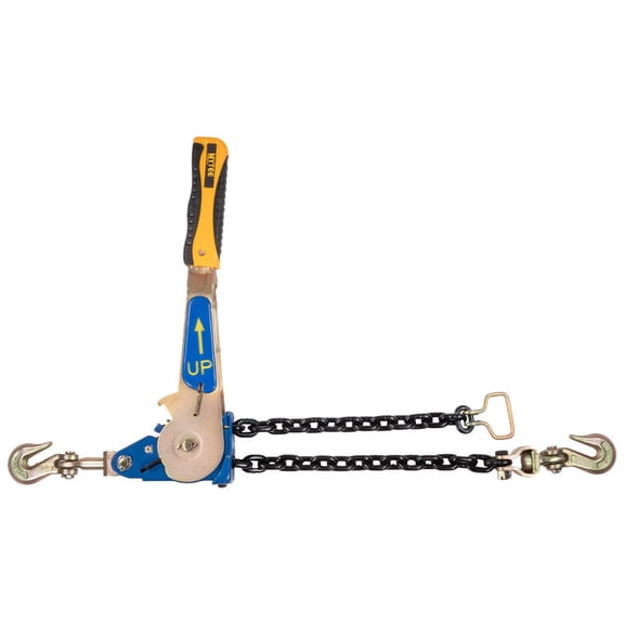 5/16"-3/8" Easy Ratcheting Chain Binder with Up to 36" Chain Take-Up, 5,400 lbs WLL, Heavy-Duty Tie Down Ratchet Load Binder with Grab Hooks for Flatbed Trailers & Trucks