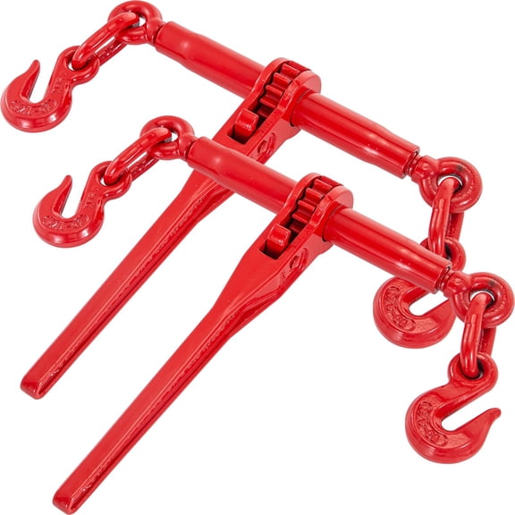 5/16-3/8 Ratchet Load Binder 6600LBS, G70 Hook Adjustable Length Chain Tightener For Transport