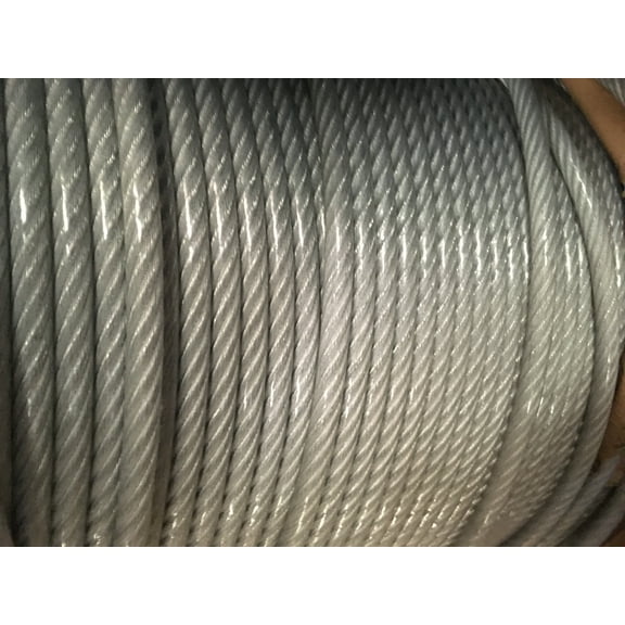 5/16"-3/8" Vinyl Coated Galvanized Aircraft Cable Steel Wire Rope 7x19 100 Feet