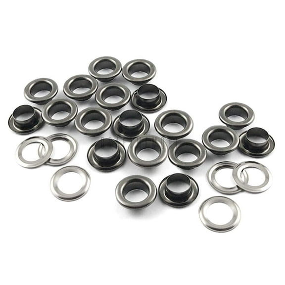 5/16" (8MM) Hole 100 Sets Grommets Eyelets with Washers for Shoes, Bead Cores, Clothes, Leather, Canvas (Gunmetal)