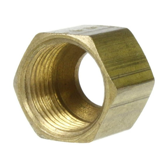 5/16" Compression Nut Hex Shape 1/2"-24 Thread Size Solid Brass Fitting New