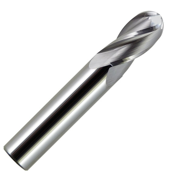 5/16" Diameter 4 Flute Single End Ball Stub 30° Carbide End Mill , 1/2"Length of Cut, 5/16" Shank, 2" OAL