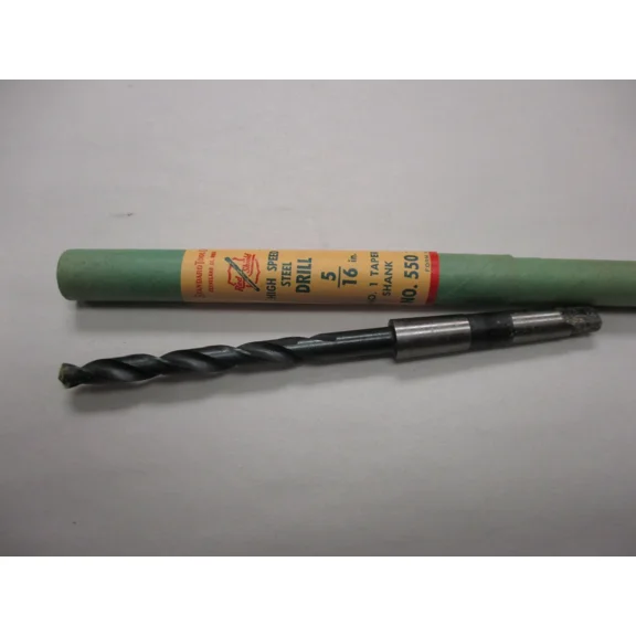 5/16" Drill Morse Taper Shank #1 Hss Standard Tool Co. Made In Usa ! New!