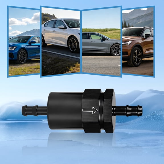 5/16" Fuel Check Valve Aluminum Black One Way Inline Non Return Valve Fitting For Engine Oil, Diesel, Air