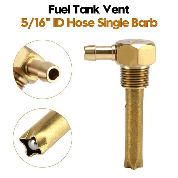 5/16" ID Hose Fuel Tank Vent 3/8"-18NPTF Thread For small and large fuel tanks