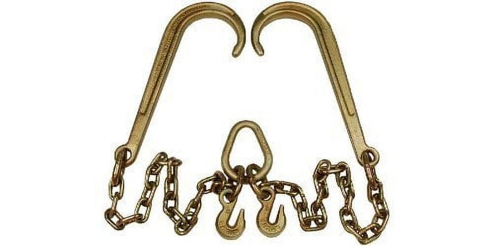 5/16'' J Hook Tow Chain V Bridle 2' Leg Pear Link w/Grab Hooks