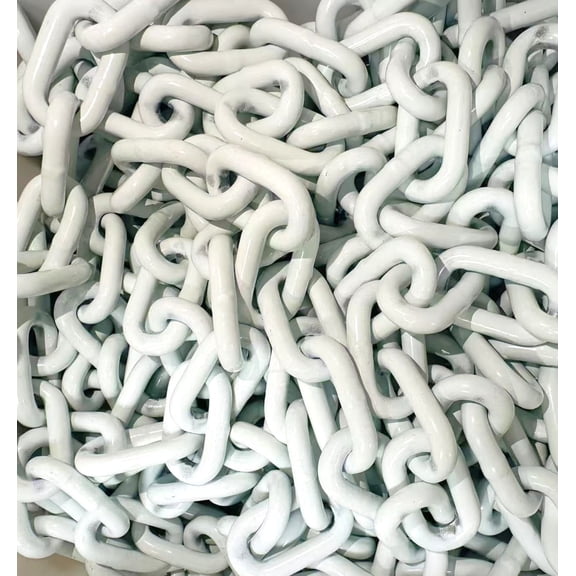 5/16” Proof Coil Weld Steel Chain, White Powder Coated After Zinc Plated, Anchor Chain, Anti-Rust for Anchor, Towing, Logging, 5ft