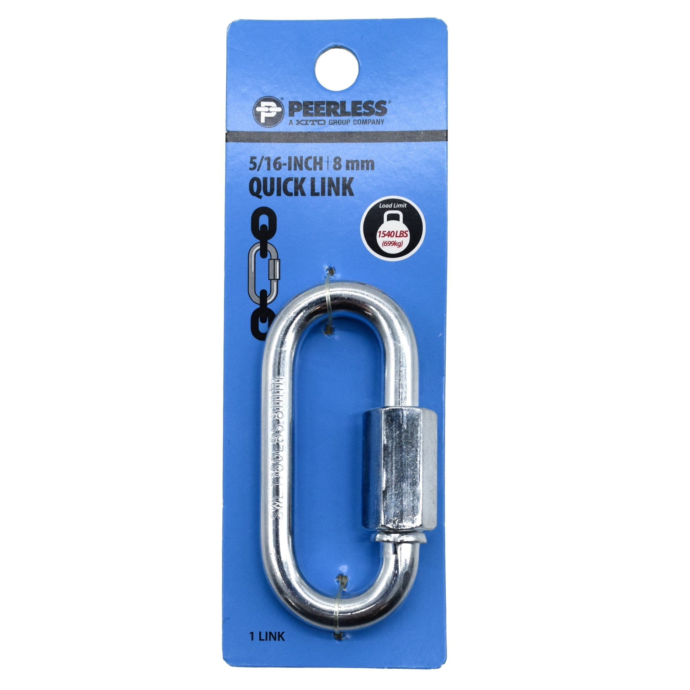 5/16" Quick Link, Zinc, Heavy Duty, Peerless Chain Company, #4721338