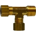 thumbnail image 1 of 5/16 X 1/8 Comp X MIP Run Tee, Compression, Brass Fittings, 1 of 1