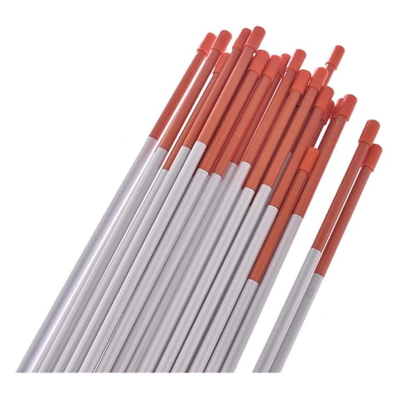 5/16 in 25 Pack Driveway Markers, 72 in Snow Stakes Plow Fence, Orange Fiberglass Plow Stakes with Reflective Tape