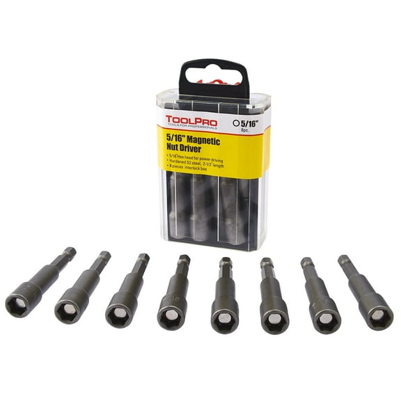 Toolpro 5/16 in. Nut Setter in Interlocking Storage Box (8-Pack)
