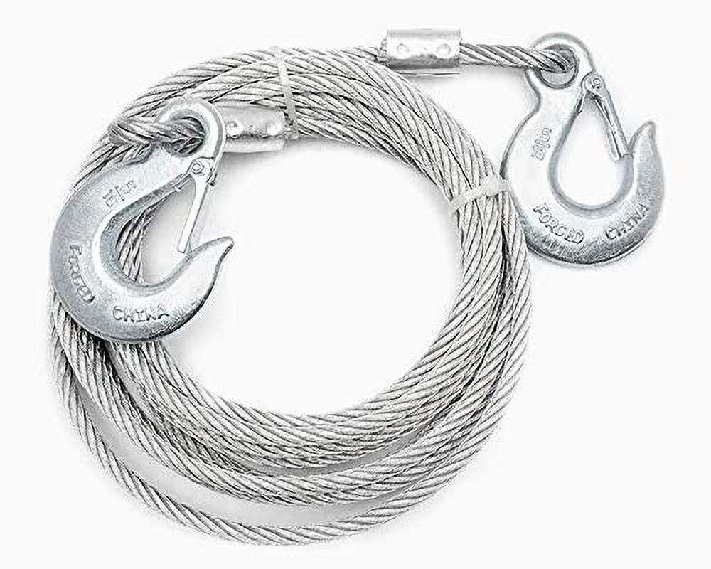 5/16in X 20ft Galvanized Wire Rope with Tow Both Ends. Duty Winch