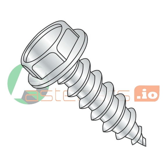 5/16" x 1" Type AB Self-Tapping Screws / Unslotted / Hex Washer Head / Steel / Zinc (Quantity: 1,250 pcs)