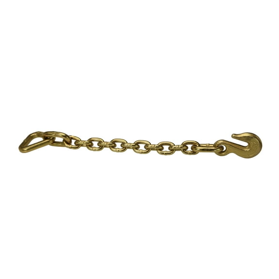 US Cargo Control 5/16 Inch x 18 Inch Chain Extension with D-Ring and Grab Hook