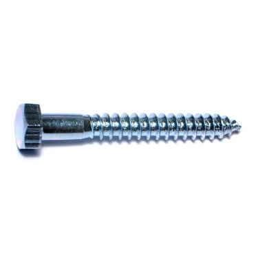 5/16" x 2-1/2" Zinc Plated Grade 2 / A307 Steel Hex Head Lag Screws HLSHS-330