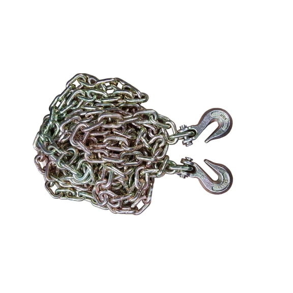 5/16" x 20 ft Tow Chain w/ Hooks G70 Tie Down Flatbed Truck Trailer Chain 0900156