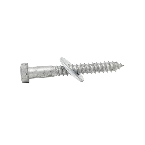 5/16" x 3" (100 Sets) Galvanized Lag Screw Kit Grade A307 Includes, 5/16" USS Flat Washers (100 pc), Hot Dip Galvanized for Exterior Use, Partially Threaded - by
