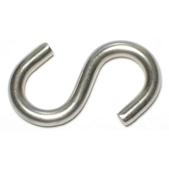 5/16" x 3/4" x 2-1/2" 18-8 Stainless Steel Large Wire S Hooks (6 pcs.)