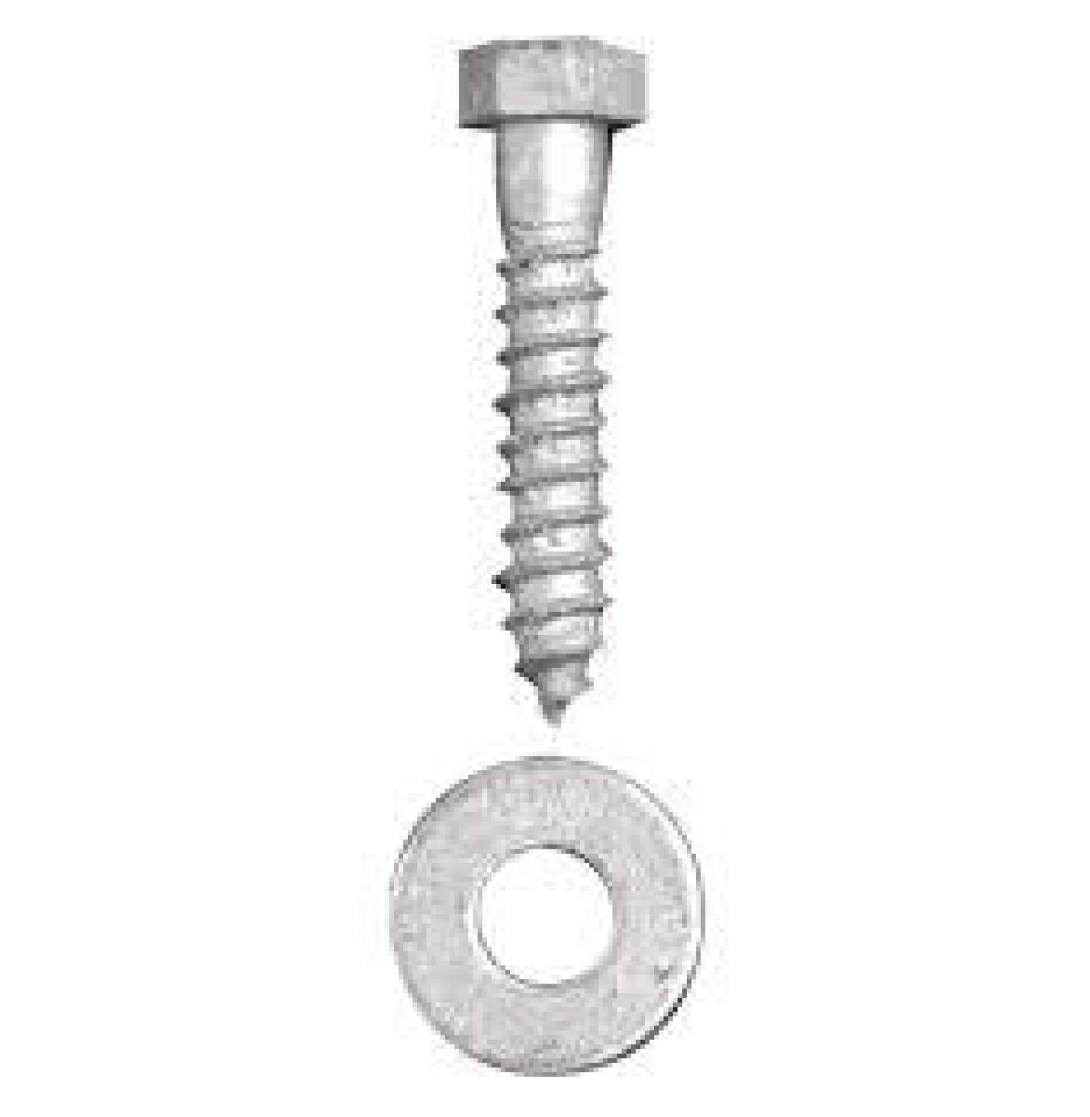 5/16-9 x 1 1/2 Hex Washer 7/16 AF Head Lag Screw Low Carbon Steel Zinc