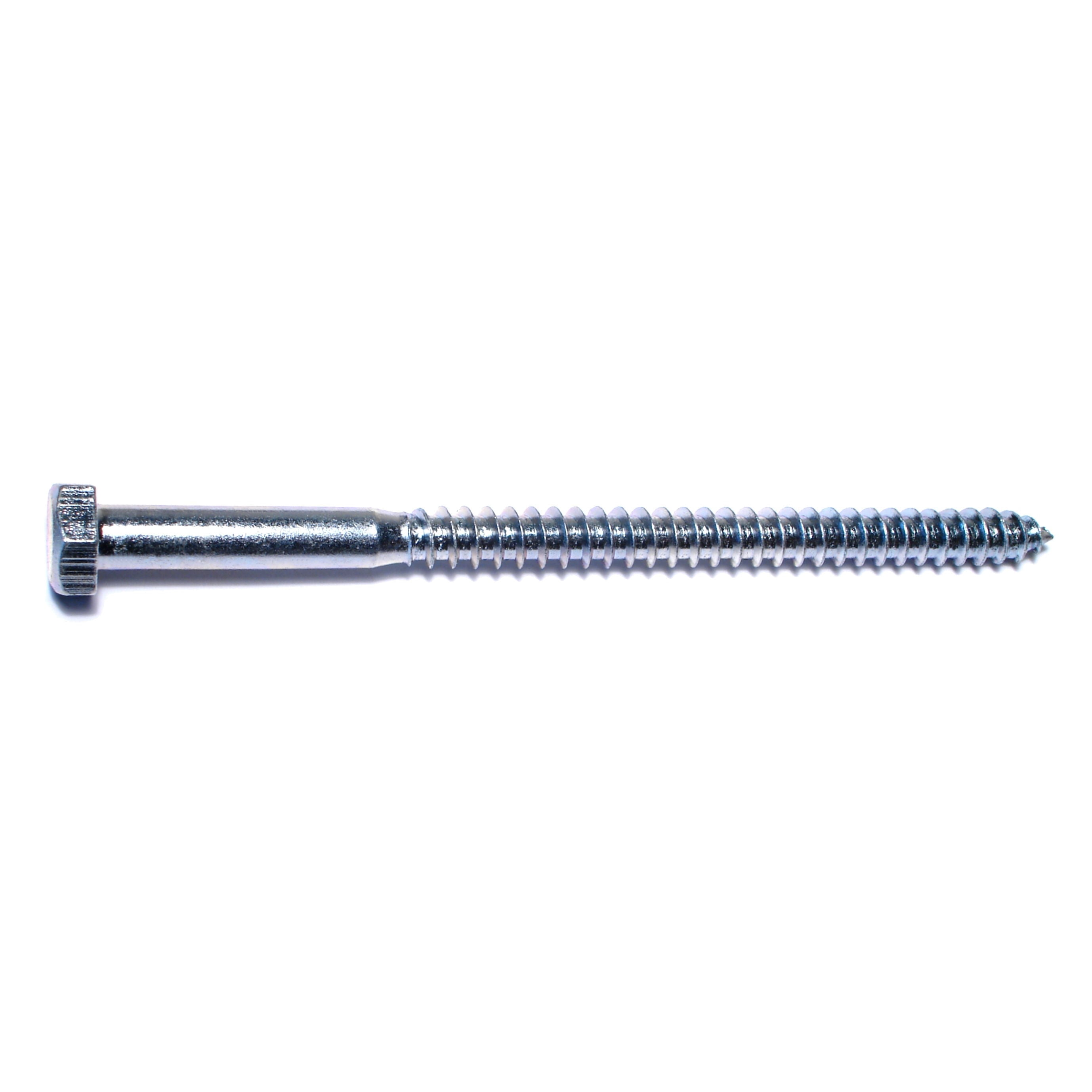 5/16" x 5" Zinc Plated Grade 2 / A307 Steel Hex Head Lag Screws (50 pcs.)