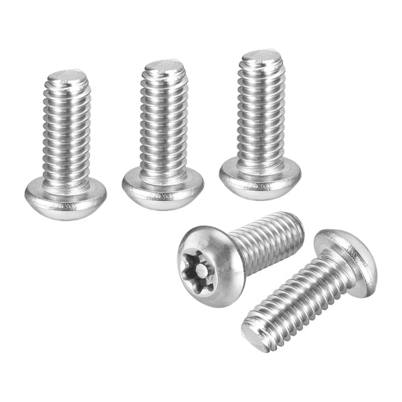5/16"x3/4" Pan Head Torx Security Screw - 10Pack - Good for Machinery - 304 Stainless Steel Tamper Proof Torx Security Fasteners - Silver Tone