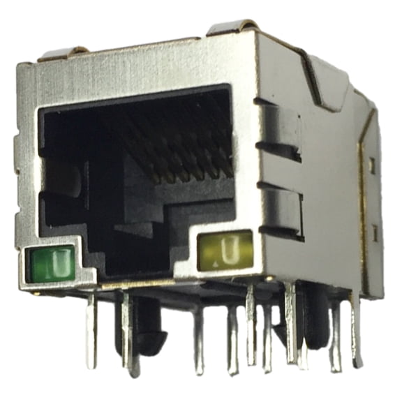 5-1605450-8 Mag45 1x1 RJ45 Right Angle With LED 100BASE-T Magnetic Modular Jack