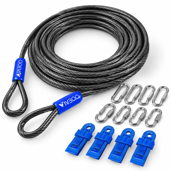 5/16in Vinyl Coated Stainless Steel 50ft Cable with Lock Grip Loops