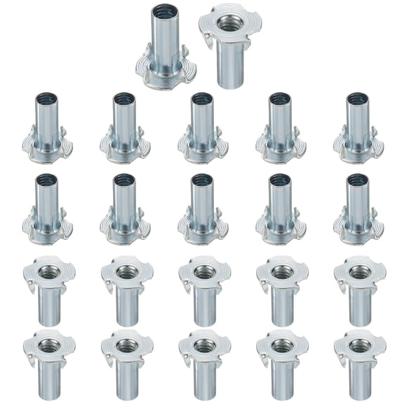 5/16x13mm T-Nuts 4 Pronged 0.83" x 0.51" Tee Nut Carbon Steel Half Thread 50packs