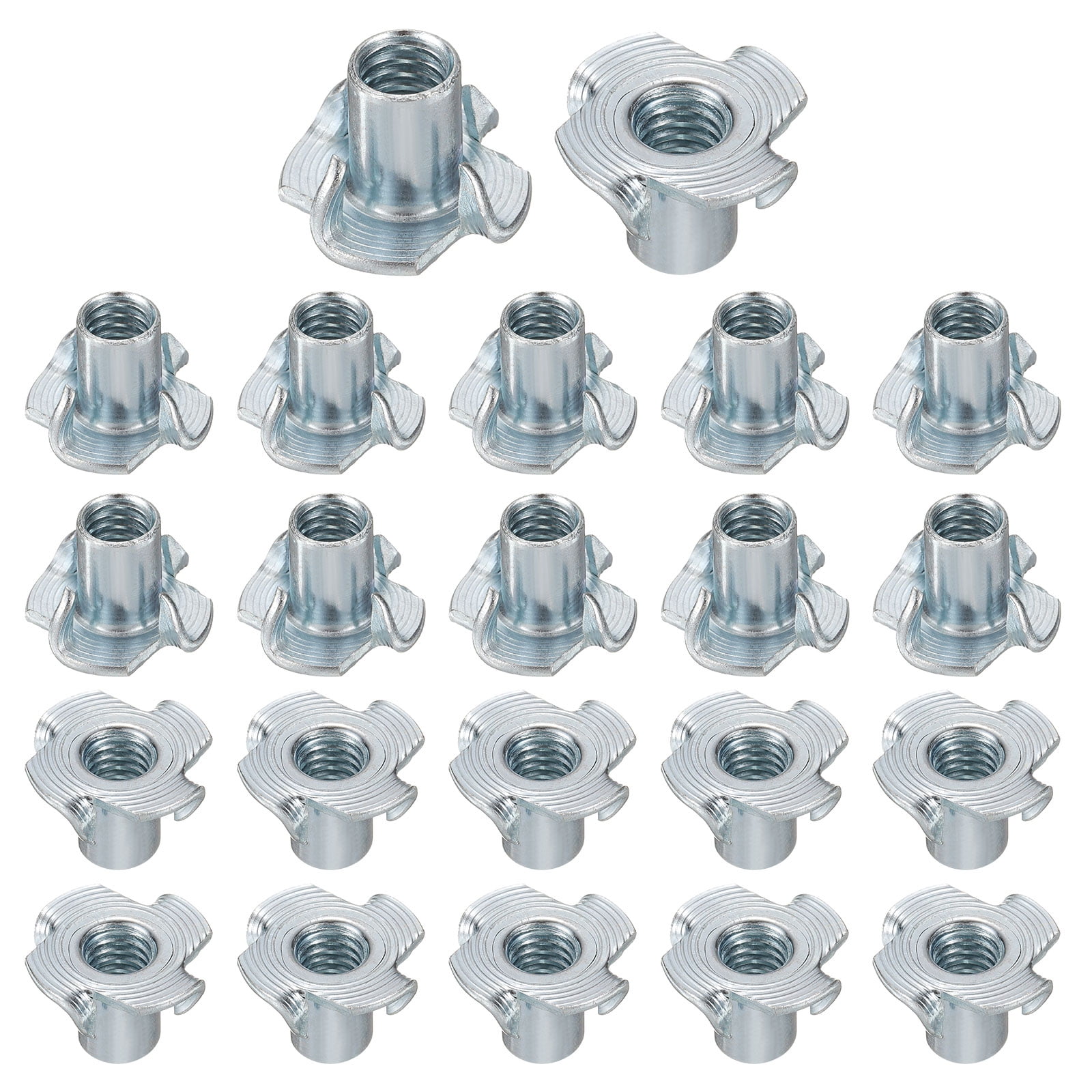 5/16x14mm T-Nuts 4 Pronged 0.83" x 0.55" Tee Nut Carbon Steel Fully Thread 100packs