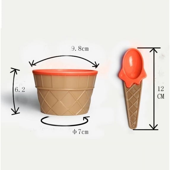 Under $5 1Pc Ice Cream Bowl + Spoon, Cute Ice Cream Bowl Spoon Ice Cream Cup Children'S Plastic Bowl Orange,1Pc Kids Ice Bowls Ice Cup Couples Bowl Dessert Or