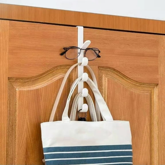 Under $5 1Pc Storage Rack,Door Hook Hanger Bedroom Door No Punching Door Back Type White,Simple Door Hanger Clothes Hanger Door Door Door Hole Door Back Storage Rack Creative Clothes Hook