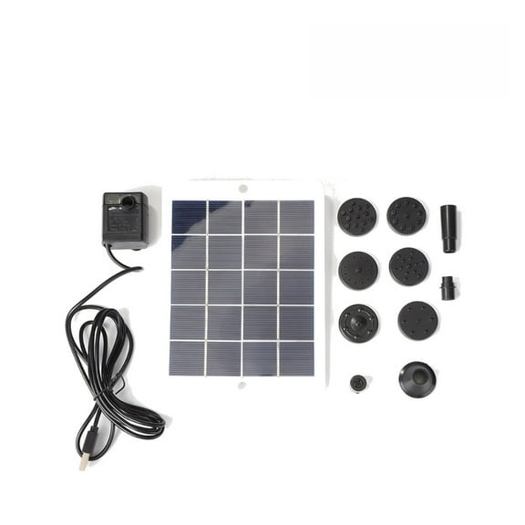 5-1W DIY Solar Water Pump Kit With 9-6 Nozzles Solar Bird Bath Fountains For Outdoor Garden Swimming Pool Solar Powered Fountain ,High Efficiency