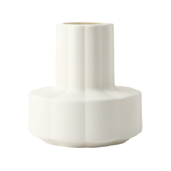 5.1in 1L White Roman Column Vase | Detachable Base Decorative Vase | Modern Minimalist Flower Vase for Desktop/Living Room