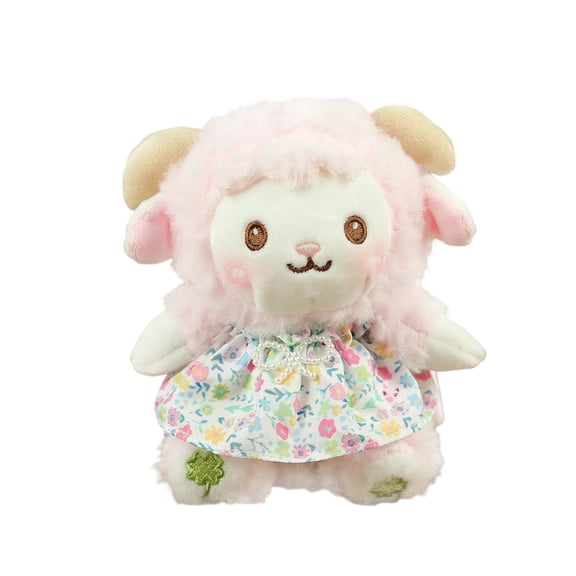 5.1in Cute Dressed Lamb Plush Toy, Soft Sheep Doll in Stylish Outfit, Decorative Farm Animal Stuffed Figure, Cuddly Woolly Toy with Removable Clothing, Soft Plushie Ornament