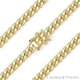 thumbnail image 1 of 5.1mm Miami Cuban / Curb Link Italian Chain Necklace in Solid .925 Sterling Silver w/ 14k Yellow Gold, 1 of 2