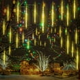 thumbnail image 1 of 5/2/1pcs LED Meteor Shower Rain Lights, Sinhoon 8 Tubes 192LED Outdoor Christmas Decorative Lights, Waterproof Snow Falling Icicle Cascading Garden Light for Xmas Tree Holiday Wedding Party Decoration, 1 of 10