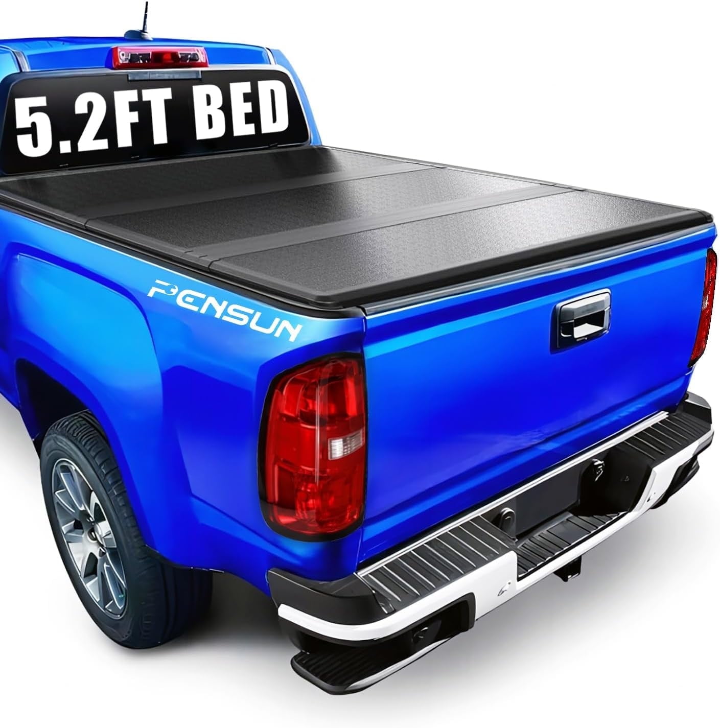 HOUGEET 5.2 FT Hard Tri-Fold Truck Bed Cover Fit for Chevy Colorado 2015-2025 Gmc Canyon Tonneau Cover (60-62.4 Inch)