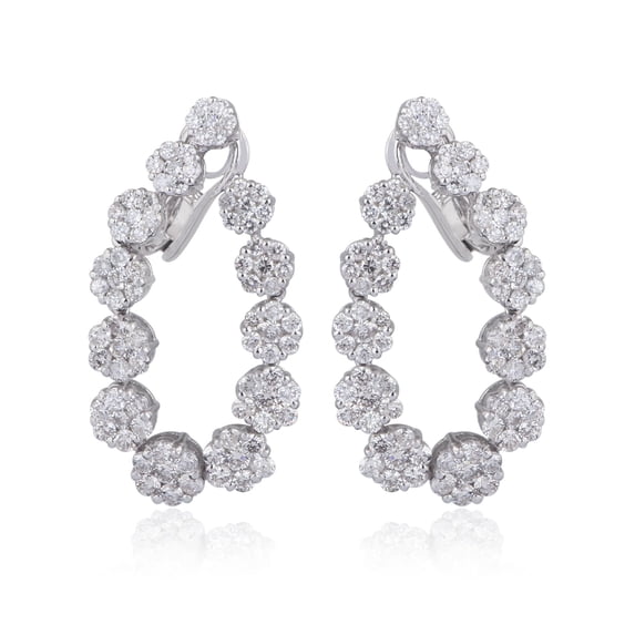 5.2 TCW Solid 14Kt White Gold SI Clarity HI Color Diamond Stud Earrings Online Jewelry